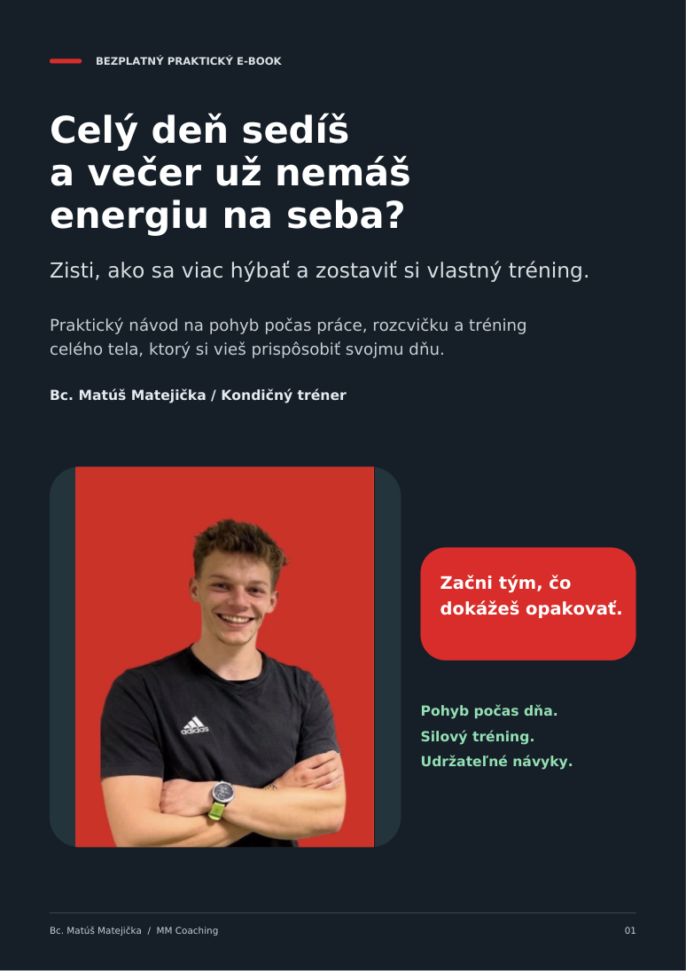 Obálka bezplatného e-booku Celý deň sedíš a večer už nemáš energiu na seba?