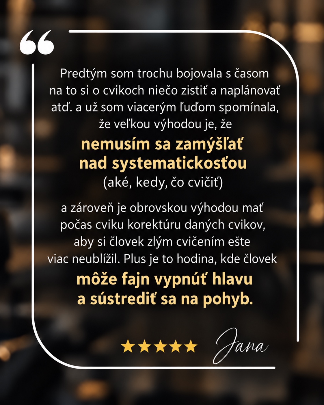 Recenzia klientky Jana