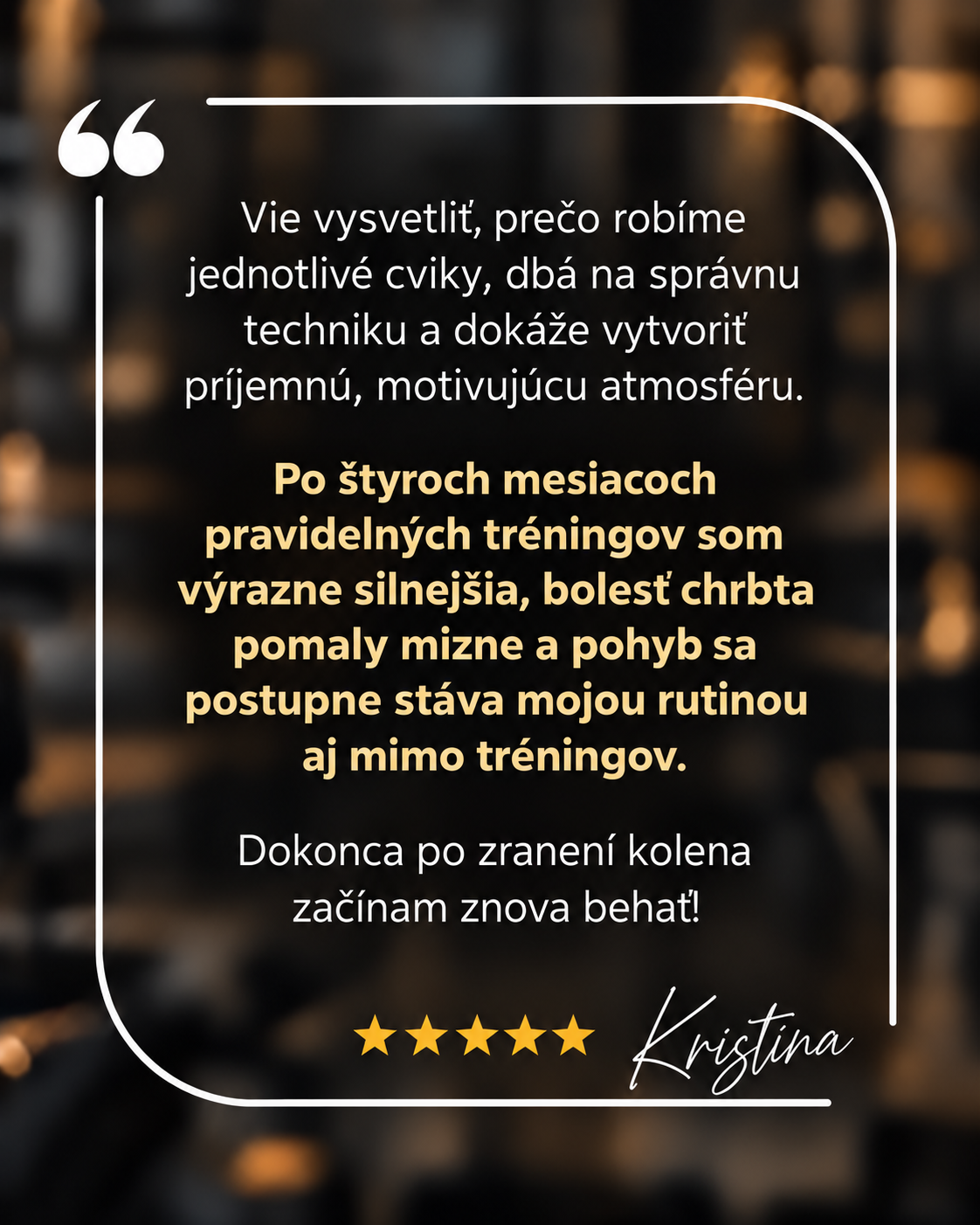 Recenzia klientky Kristína